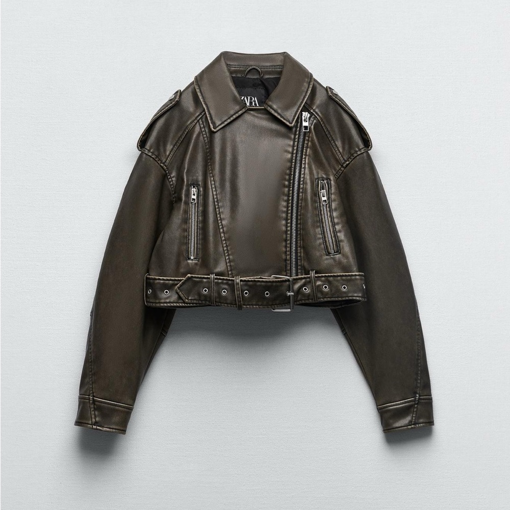 Zara Charcoal Leather Jacket